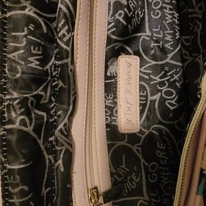 Betsey Johnson pink and floral print bookbag